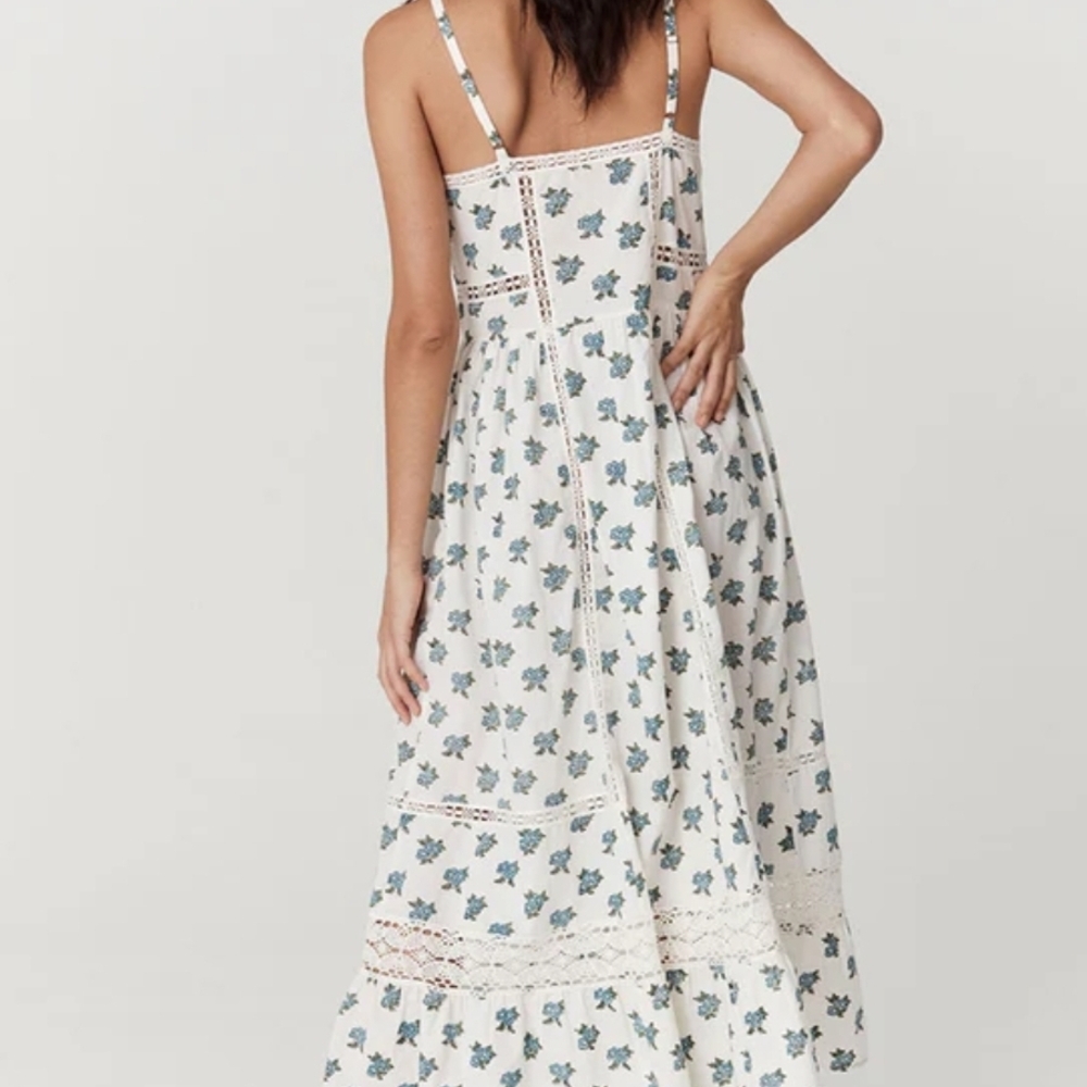 Spell White, Blue and Green Floral Maxi Dress Size Large - Picture 12 of 12